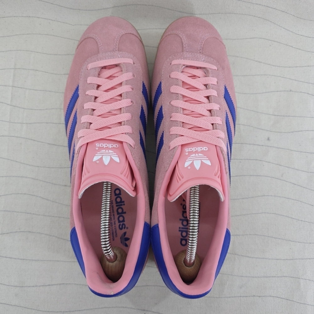 Adidas Mens Originals Gazelle Semi Pink Spark Lucid Blue Shoes JI2077 Size 10.5 - Picture 8 of 16